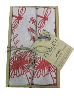 Utěrka Luční kvítí - 2 ks v eko balení, červená