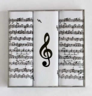 Pánský kapesník M59, noty, balení 3 kusy 