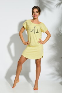 Dámská noční košile 2156-Pia, krátký lrukáv, žlutá, vel. M
