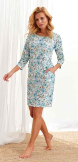 Dámská noční košile 2444-Nessa, 3/4 rukáv, bílá, vel. S, M